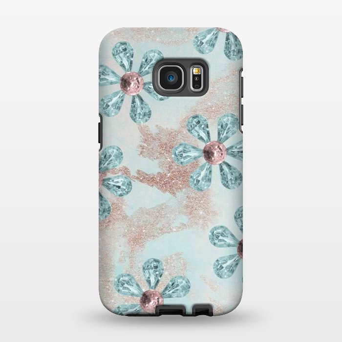 Galaxy S7 EDGE StrongFit Rhinesone Flower Sparkle by Andrea Haase