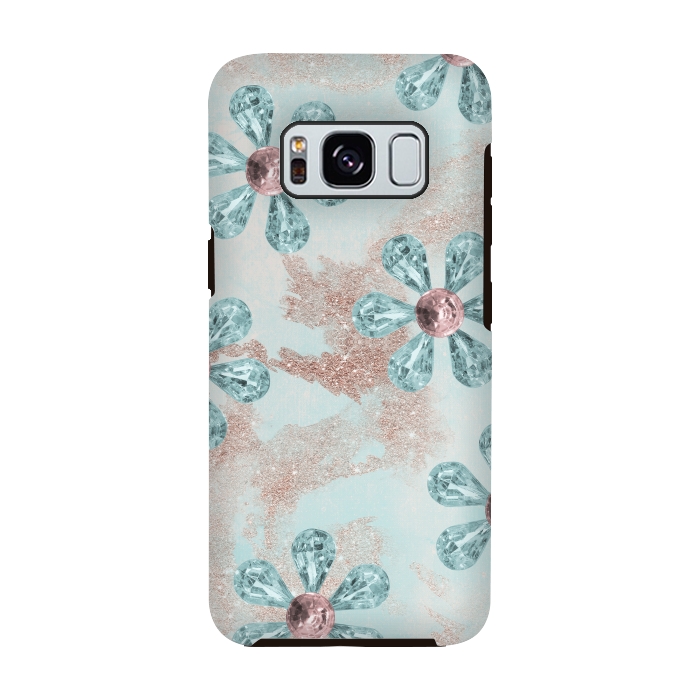 Galaxy S8 StrongFit Rhinesone Flower Sparkle by Andrea Haase