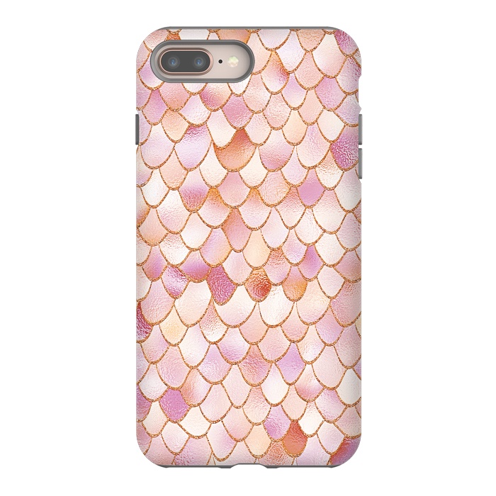 iPhone 7 plus StrongFit Wonky Rose Gold Mermaid Scales by  Utart