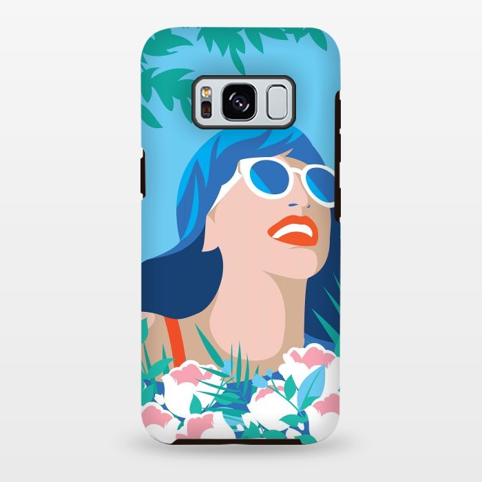 Galaxy S8 plus StrongFit Blue Summer Girl by DaDo ART