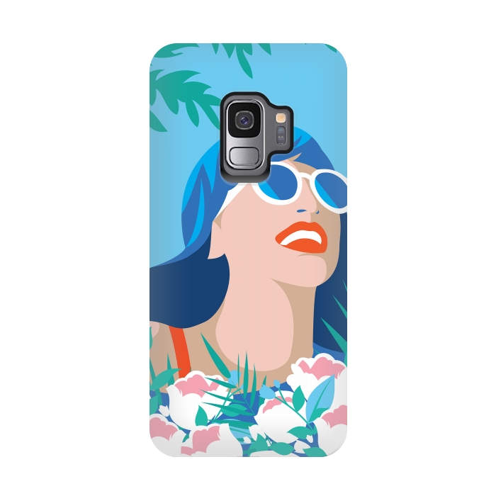 Galaxy S9 StrongFit Blue Summer Girl by DaDo ART