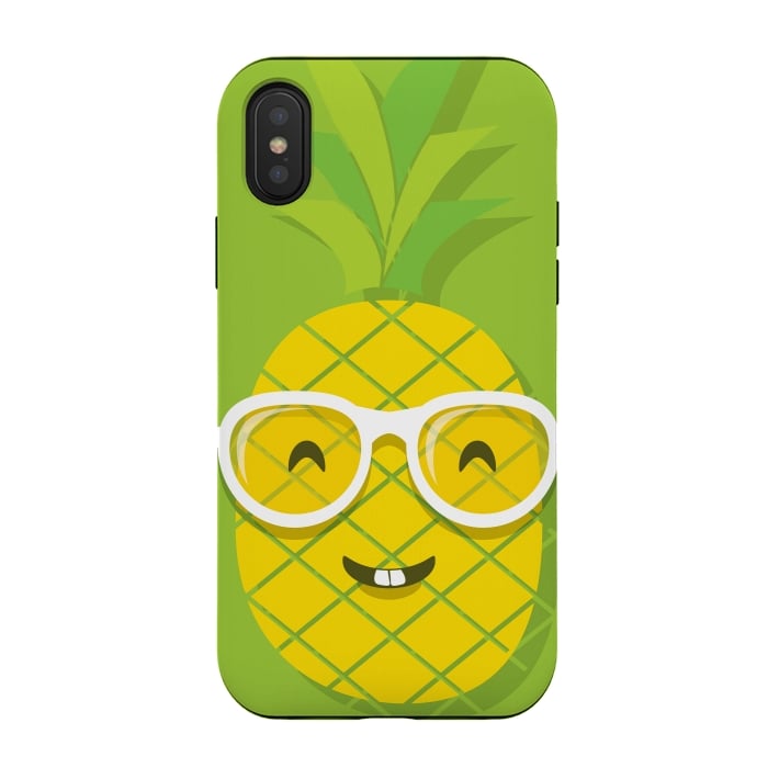 iPhone Xs / X StrongFit Summer Fun - Smiling Pineapple by DaDo ART