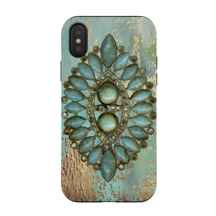 iPhone Xs / X StrongFit Turquoise Embellishment by Andrea Haase