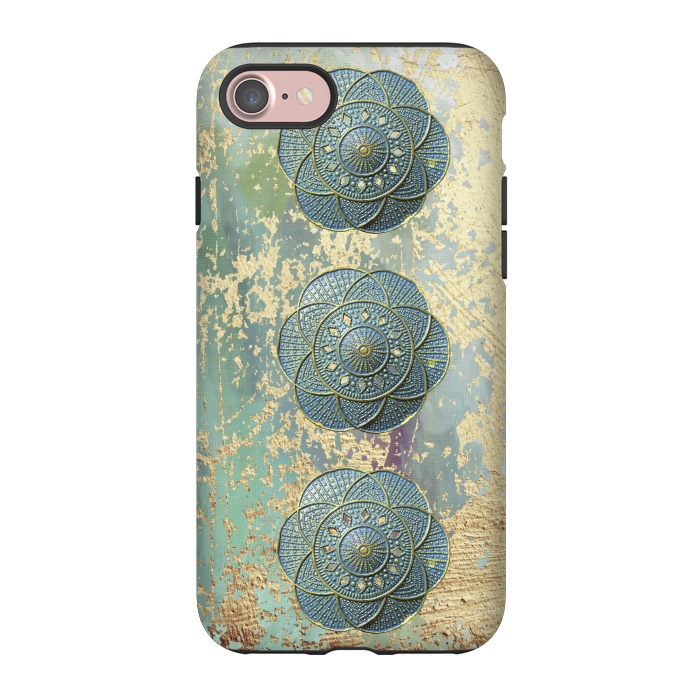 iPhone 7 StrongFit Precious Embellishment On Gold And Teal by Andrea Haase