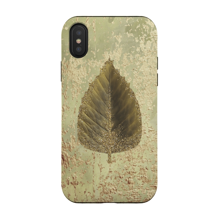 iPhone Xs / X StrongFit Golden Leaf And Sparkle by Andrea Haase