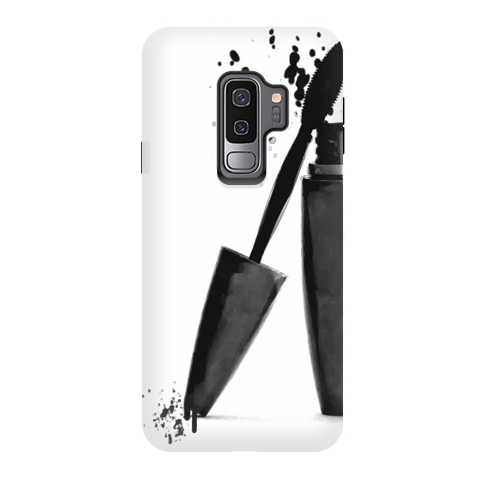 Galaxy S9 plus StrongFit Black Mascara Fashion Illustration by Alemi