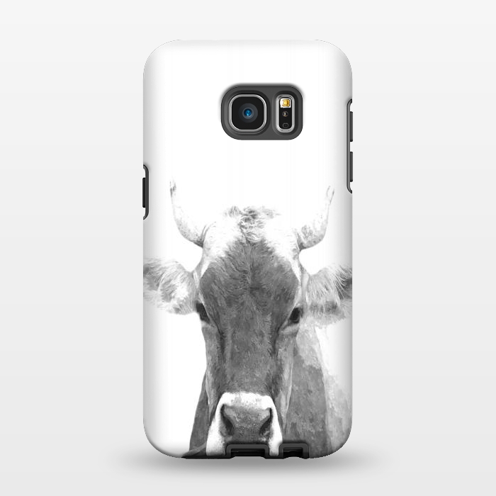 Galaxy S7 EDGE StrongFit Black and White Cow by Alemi