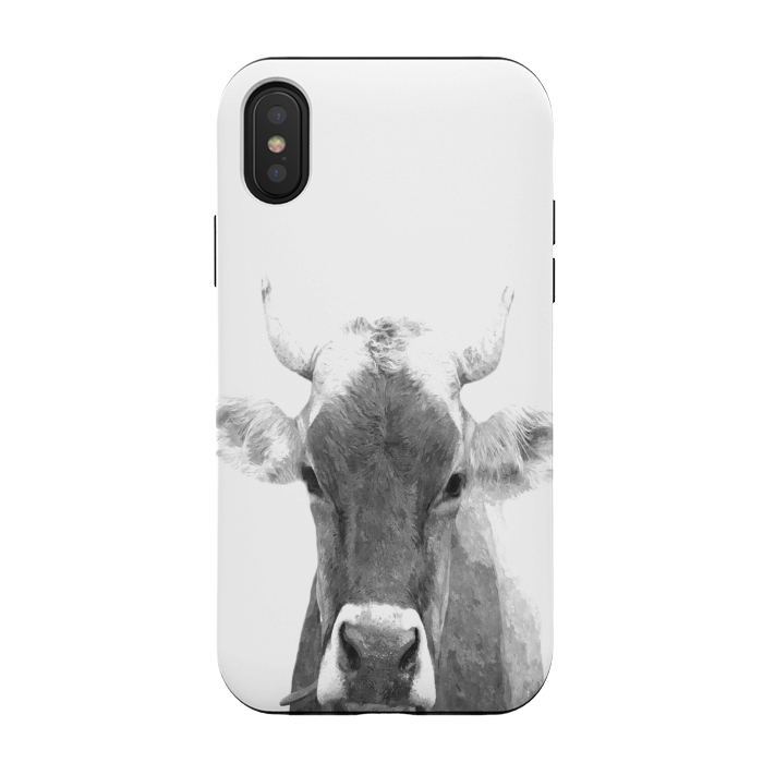 iPhone Xs / X StrongFit Black and White Cow by Alemi