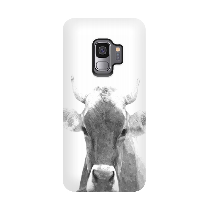 Galaxy S9 StrongFit Black and White Cow by Alemi