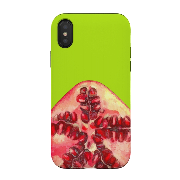 iPhone Xs / X StrongFit Pomegranate Tropical Fruit by Alemi