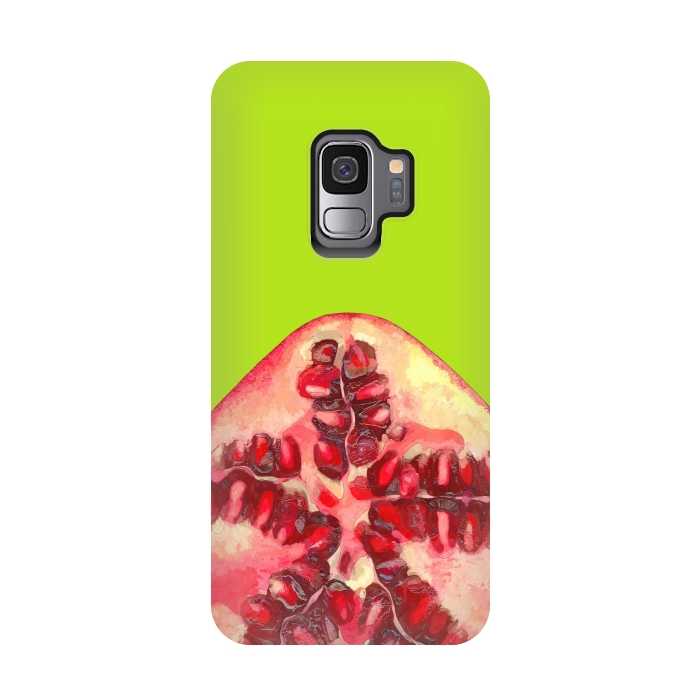 Galaxy S9 StrongFit Pomegranate Tropical Fruit by Alemi