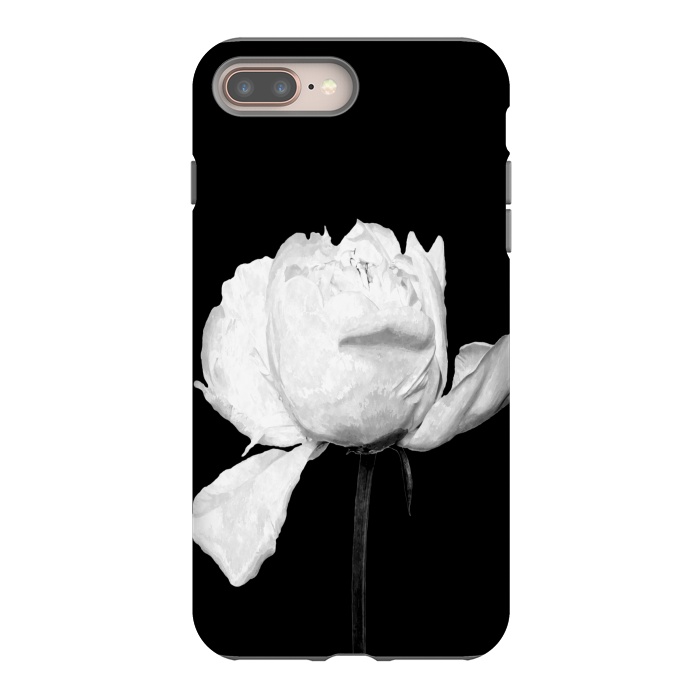 iPhone 7 plus StrongFit White Peony Black Background by Alemi