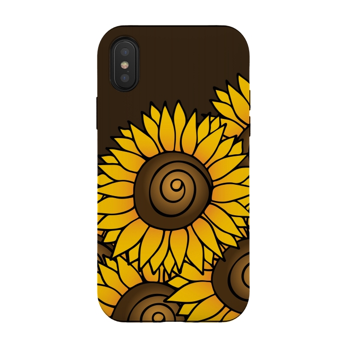 iPhone Xs / X StrongFit Sunflower by Majoih