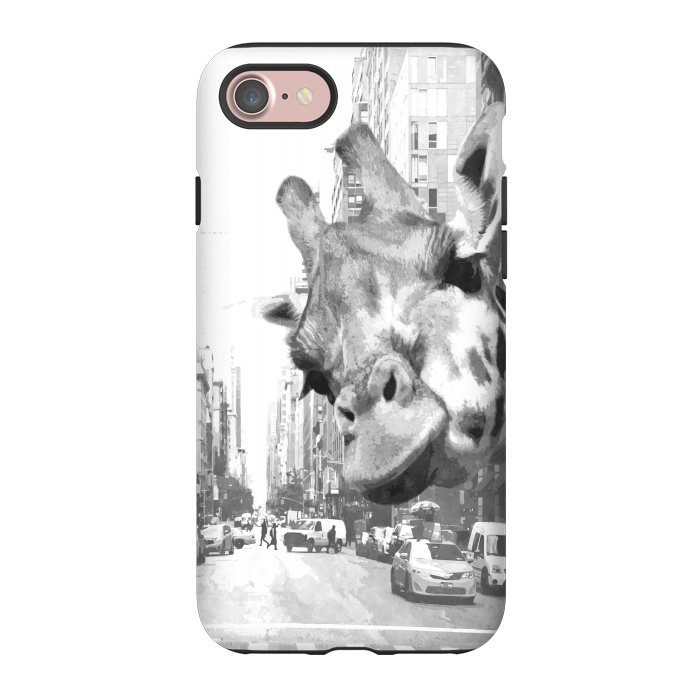 iPhone 7 StrongFit Black and White Selfie Giraffe in NYC by Alemi