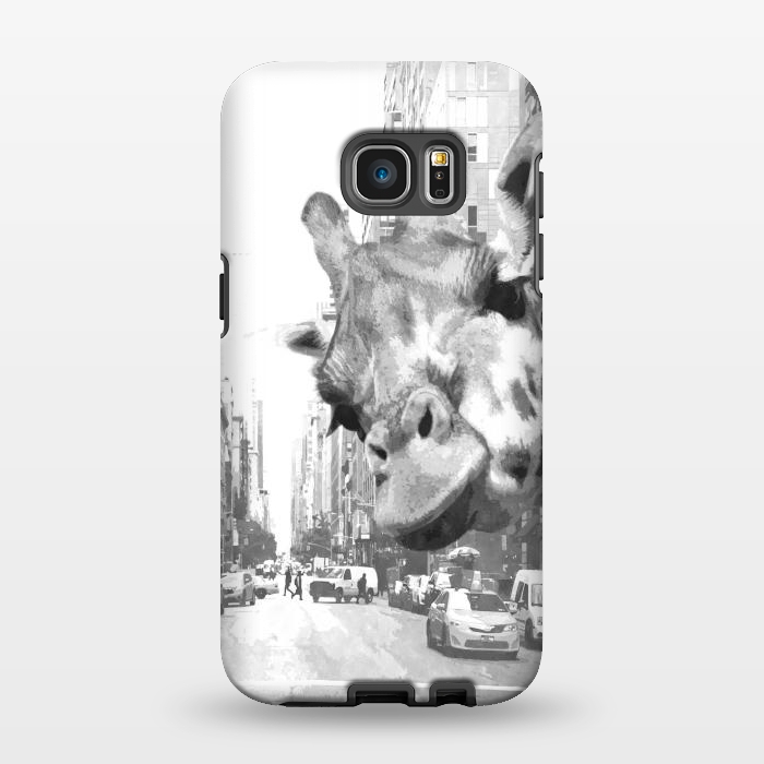 Galaxy S7 EDGE StrongFit Black and White Selfie Giraffe in NYC by Alemi