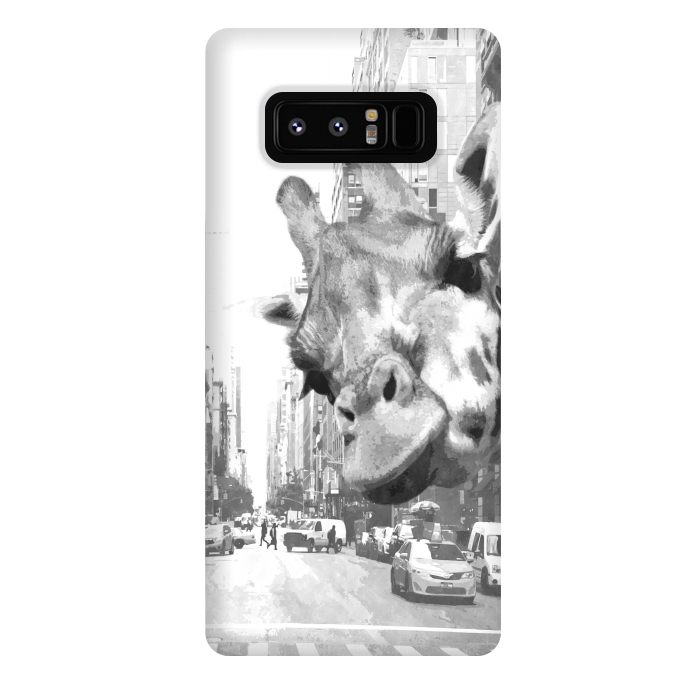 Galaxy Note 8 StrongFit Black and White Selfie Giraffe in NYC by Alemi