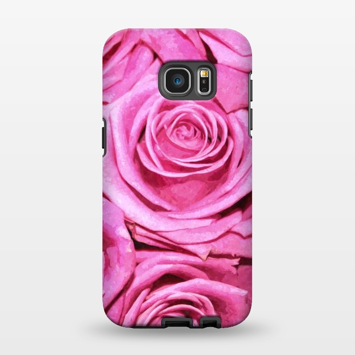 Galaxy S7 EDGE StrongFit Pink Roses  by Alemi