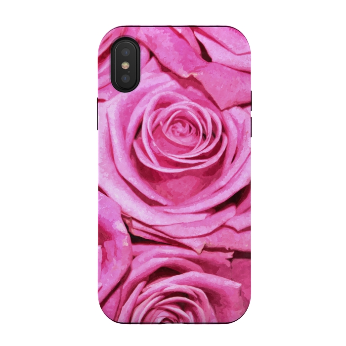 iPhone Xs / X StrongFit Pink Roses  by Alemi