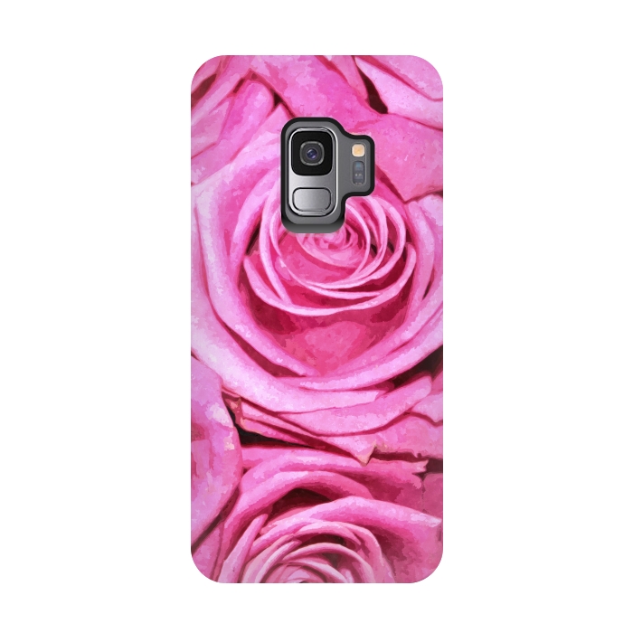 Galaxy S9 StrongFit Pink Roses  by Alemi