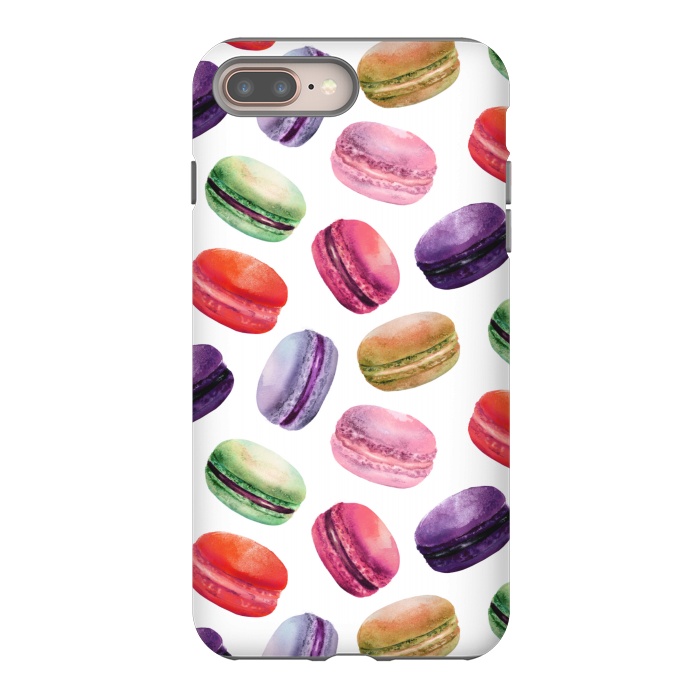 iPhone 7 plus StrongFit Macaroon Dance on White by DaDo ART