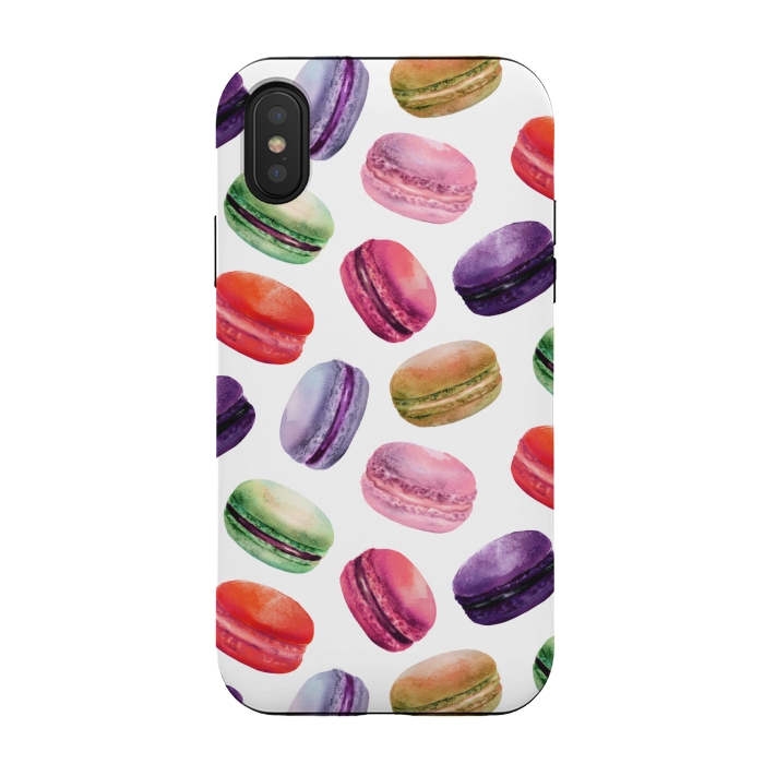 iPhone Xs / X StrongFit Macaroon Dance on White by DaDo ART