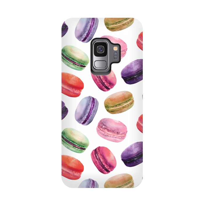 Galaxy S9 StrongFit Macaroon Dance on White by DaDo ART
