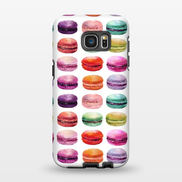 Galaxy S7 EDGE StrongFit Macaroon Walk on White by DaDo ART