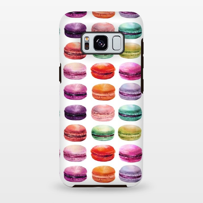 Galaxy S8 plus StrongFit Macaroon Walk on White by DaDo ART