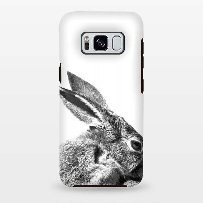 Galaxy S8 plus StrongFit Black and White Rabbit by Alemi