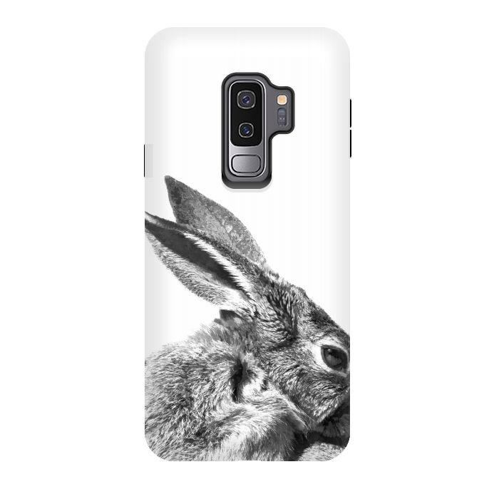 Galaxy S9 plus StrongFit Black and White Rabbit by Alemi