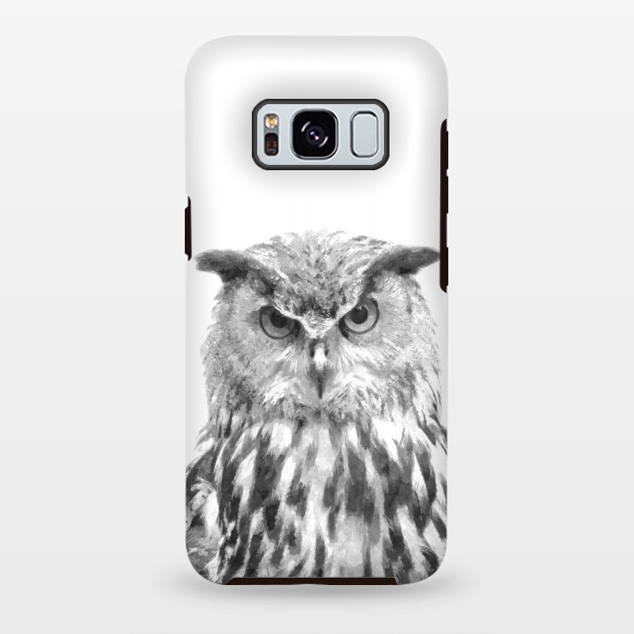 Galaxy S8 plus StrongFit Black and White Owl by Alemi
