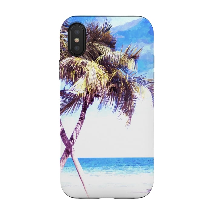 iPhone Xs / X StrongFit Palm Trees Beach by Alemi