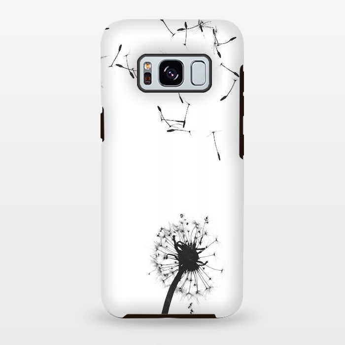 Galaxy S8 plus StrongFit Black and White Dandelion #2 by Alemi