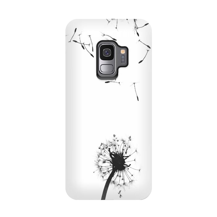 Galaxy S9 StrongFit Black and White Dandelion #2 by Alemi