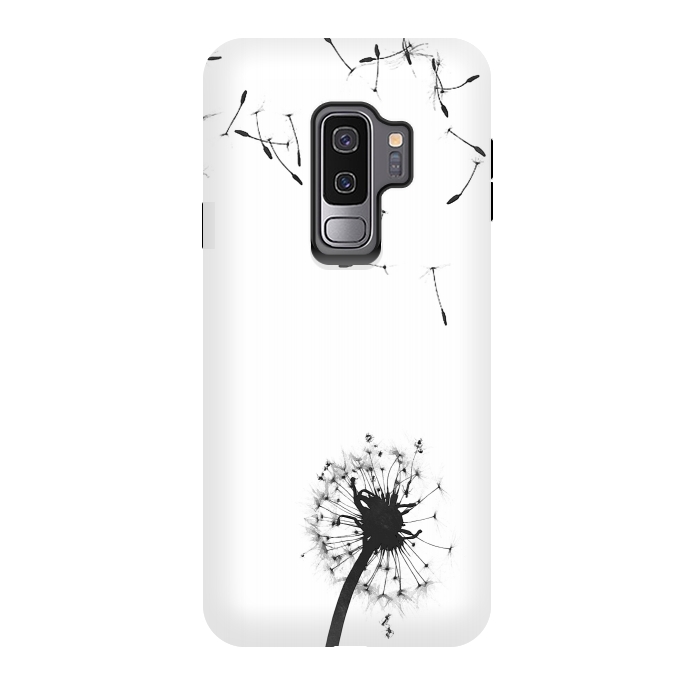 Galaxy S9 plus StrongFit Black and White Dandelion #2 by Alemi