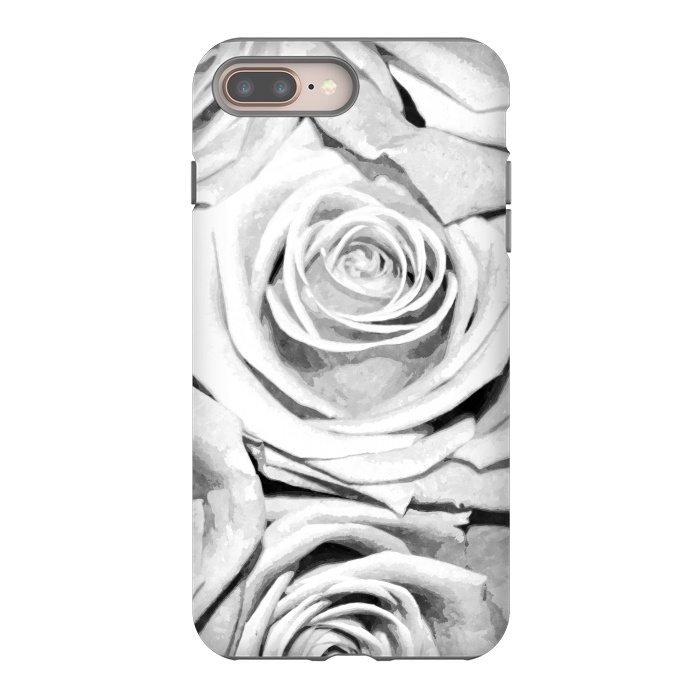iPhone 7 plus StrongFit Black and White Roses by Alemi