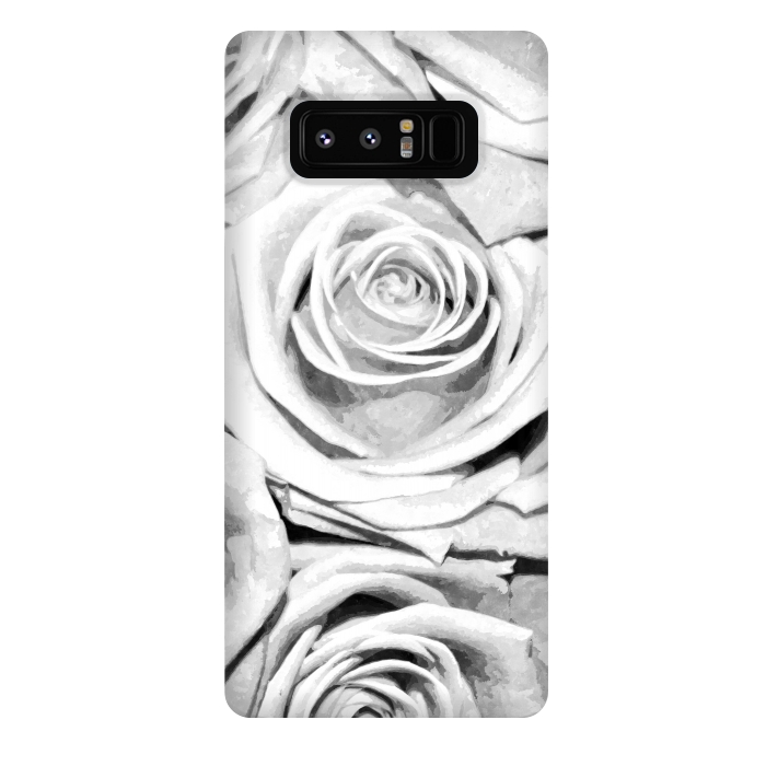 Galaxy Note 8 StrongFit Black and White Roses by Alemi