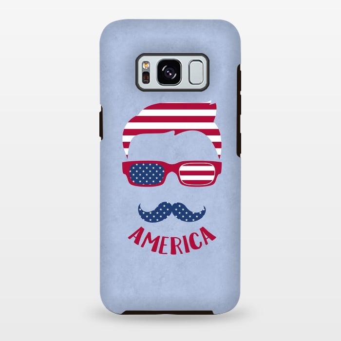 Galaxy S8 plus StrongFit American Hipster Face 4th July by Andrea Haase