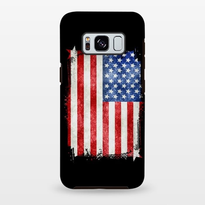 Galaxy S8 plus StrongFit American Flag Grunge Style by Andrea Haase