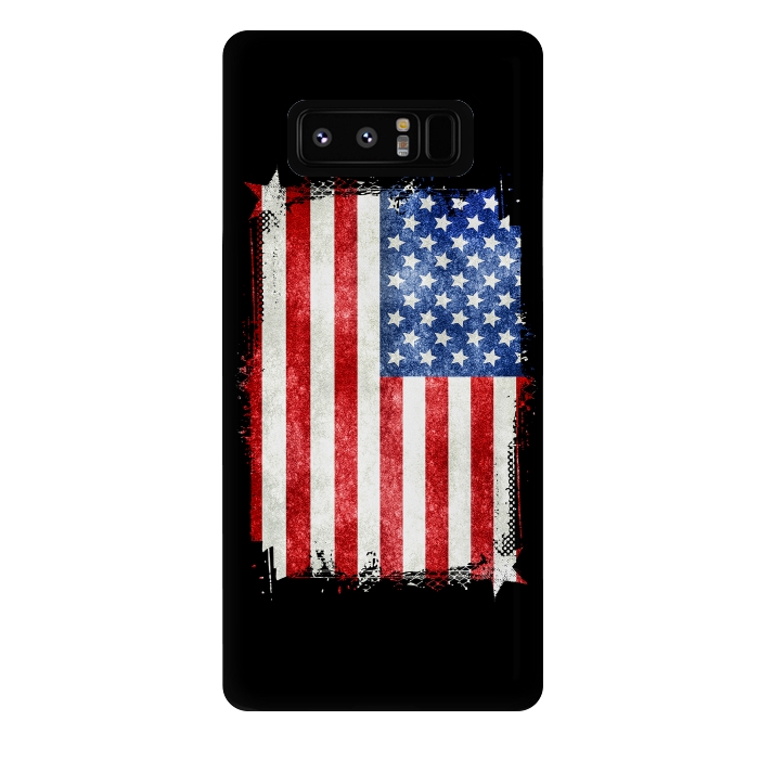 Galaxy Note 8 StrongFit American Flag Grunge Style by Andrea Haase