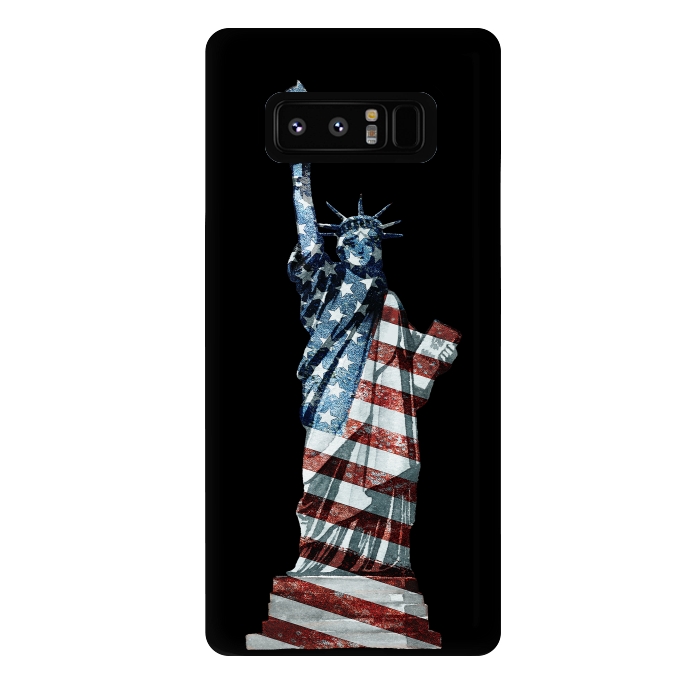 Galaxy Note 8 StrongFit Lady Of Liberty Stars And Stripes by Andrea Haase