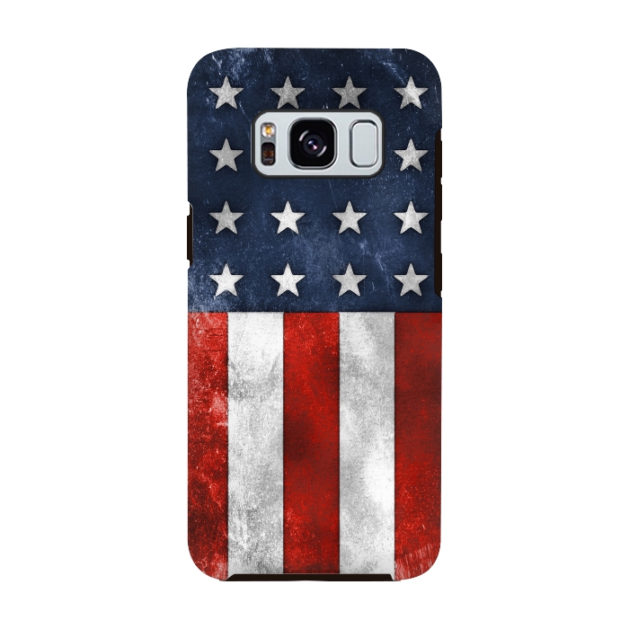 Galaxy S8 StrongFit Grunge Style American Flag by Andrea Haase