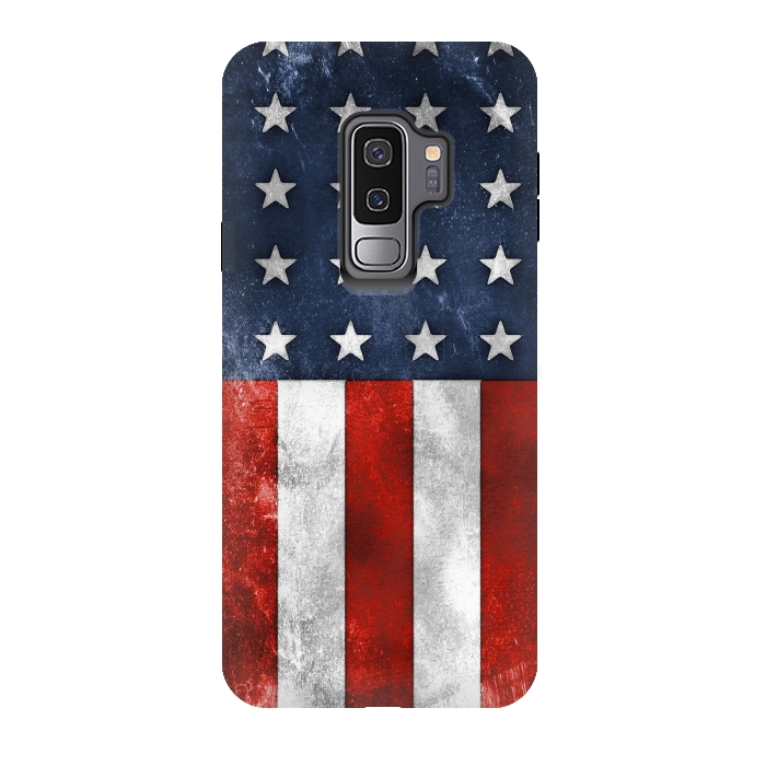 Galaxy S9 plus StrongFit Grunge Style American Flag by Andrea Haase