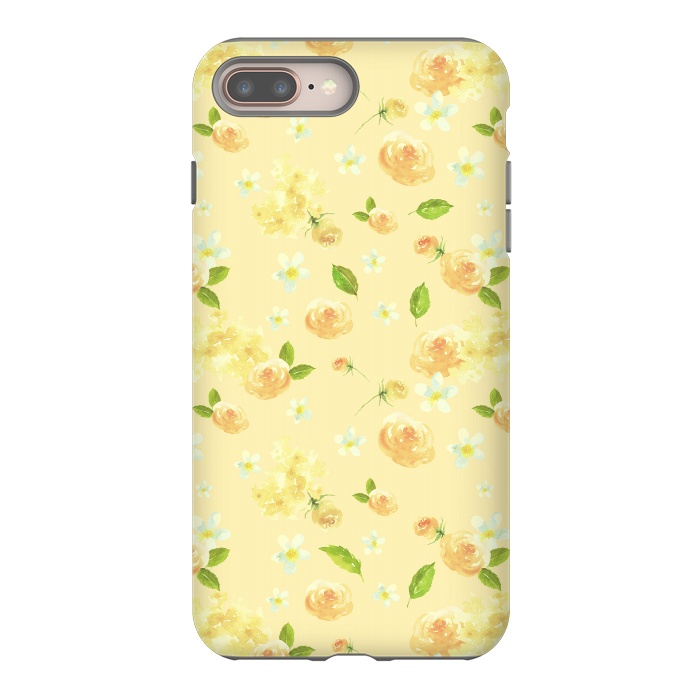 iPhone 7 plus StrongFit Lovely Yellow Roses Pattern by  Utart