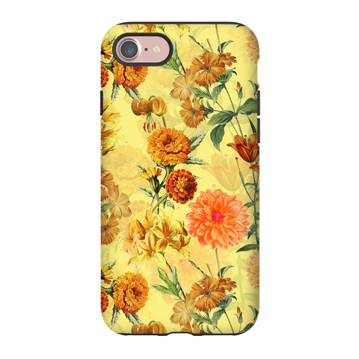 iPhone 7 StrongFit Yellow vintage Flower Pattern by  Utart