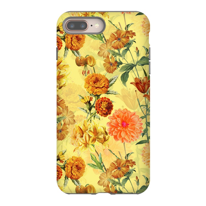 iPhone 7 plus StrongFit Yellow vintage Flower Pattern by  Utart