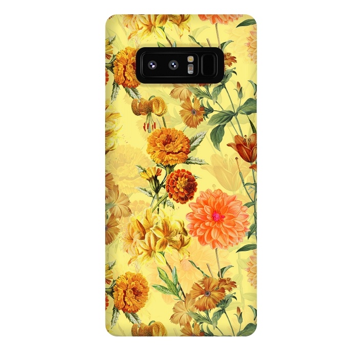 Galaxy Note 8 StrongFit Yellow vintage Flower Pattern by  Utart