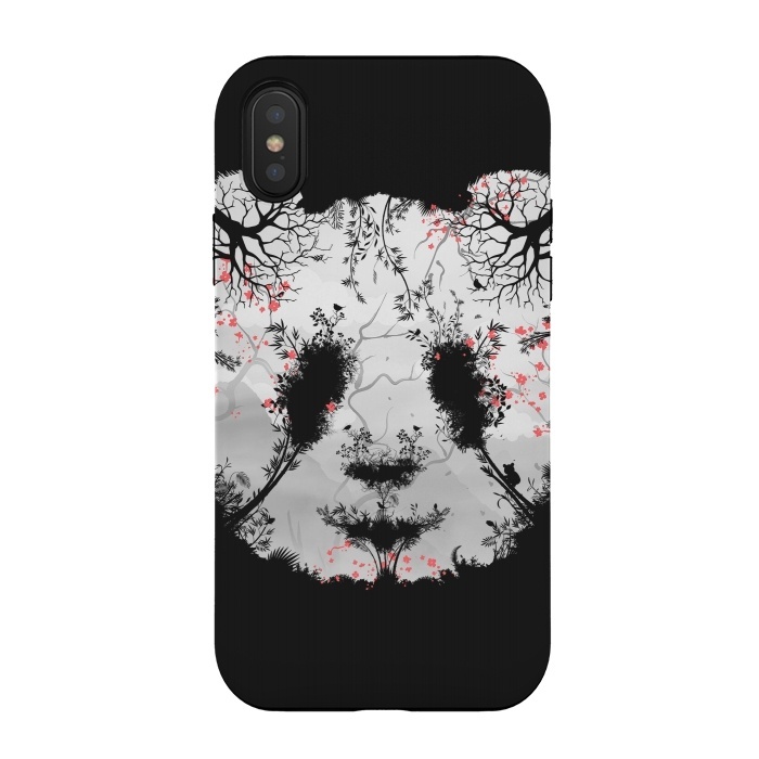 iPhone Xs / X StrongFit Dark Forest Panda by Sitchko