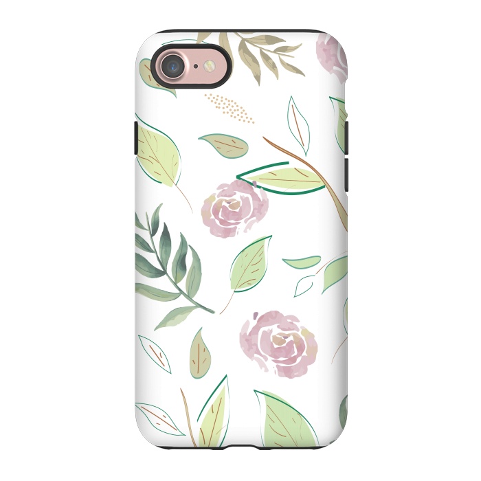 iPhone 7 StrongFit Festive Watercolor Flowers 3 by Bledi