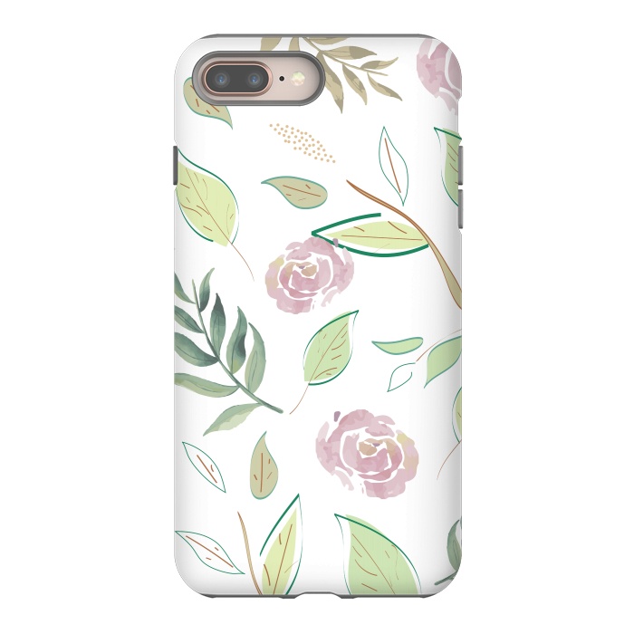 iPhone 7 plus StrongFit Festive Watercolor Flowers 3 by Bledi
